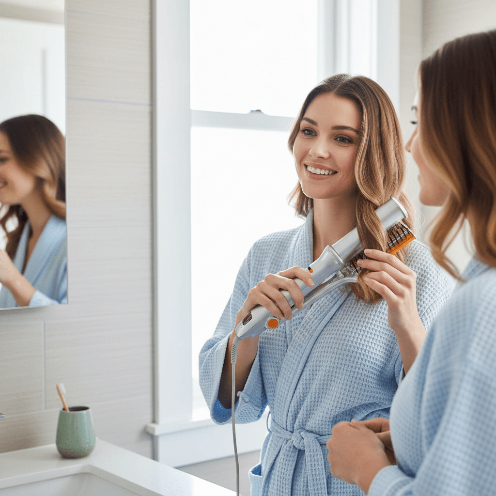 Brosse chauffante rotative avec réglages de température ajustables