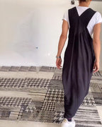 Vestido largo tipo peto holgado para mujer