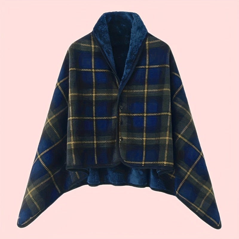 Reversible Check Wrap with Plush Lining