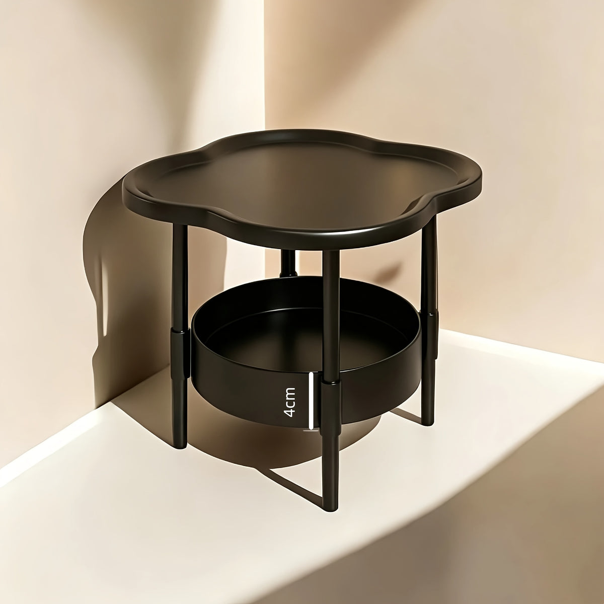 Flower-Shaped Two-Tier Side Table