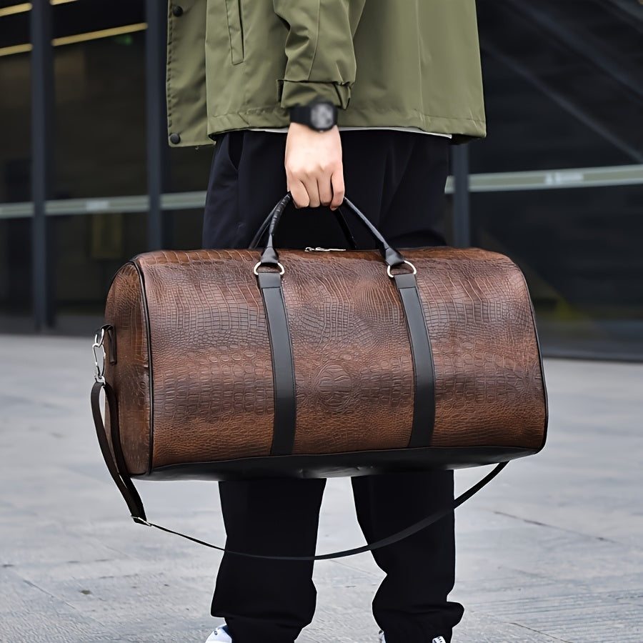 Bolsa de viaje con efecto de piel de cocodrilo