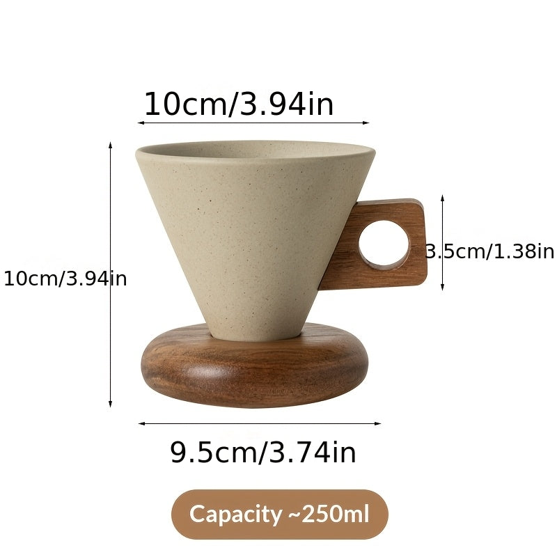 Geometrisk kaffekop med træstativ