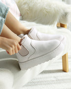 Stivaletti Chelsea da donna con platform e fodera in ecopelliccia