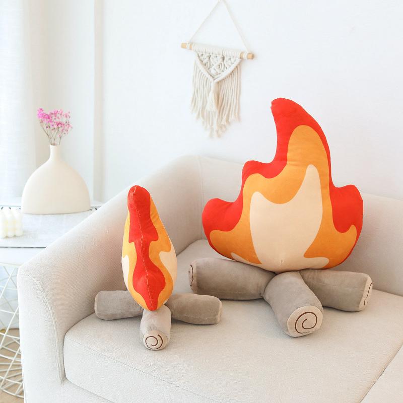 Flame-Shaped Decorative Cushion with Colourful Layered Design