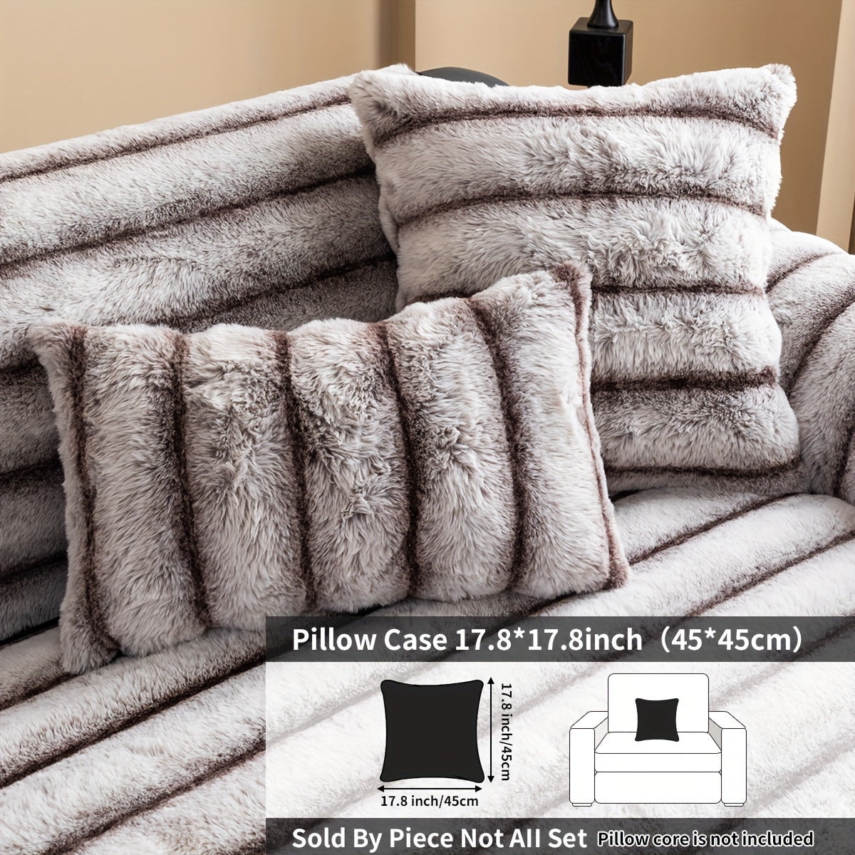 Plush Ribbed Sofa Cover