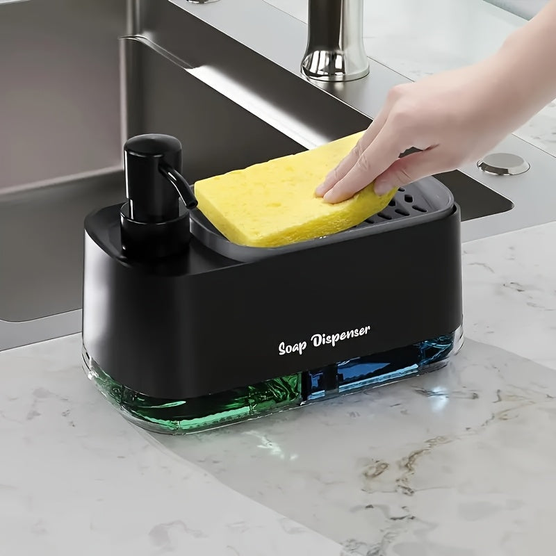 2-i-1-sæbedispenser med svampeholder