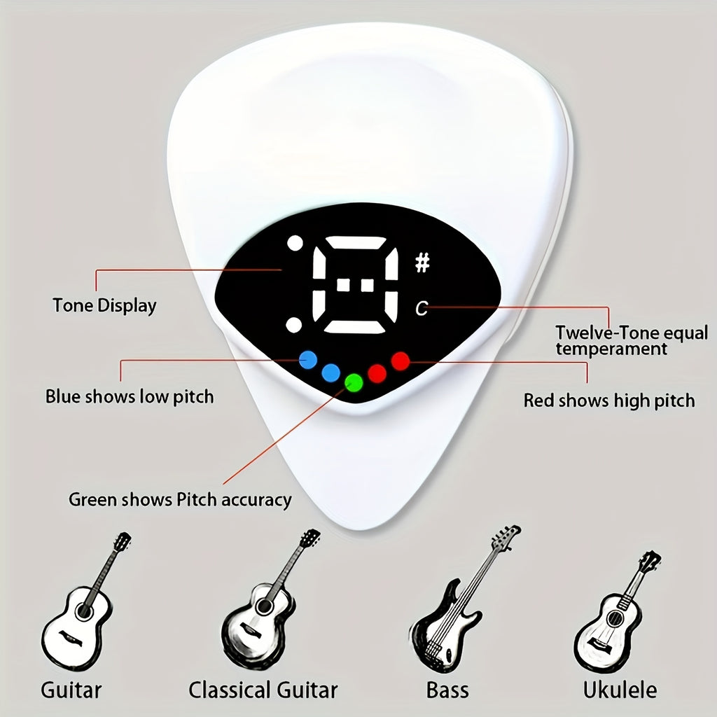 Púa afinadora digital para guitarra