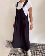Vestido largo tipo peto holgado para mujer