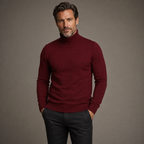 Pull classique à col roulé pour homme