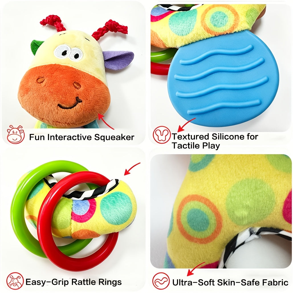 Baby Giraffe Teething Rattle Toy