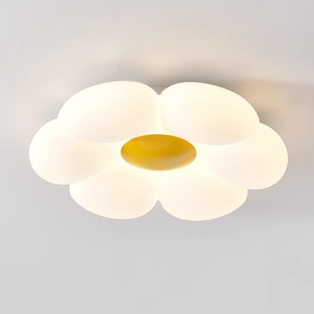 Plafonnier en forme de fleur à six pétales