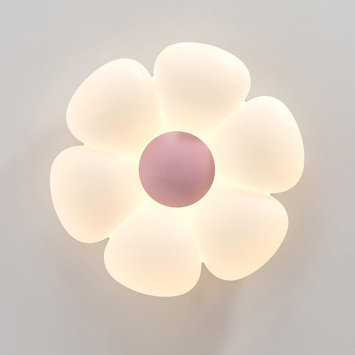 Plafonnier en forme de fleur à six pétales