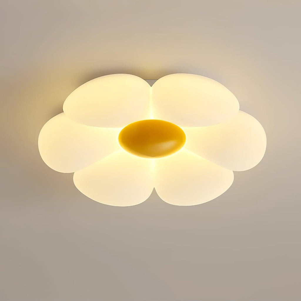 Plafonnier en forme de fleur à six pétales