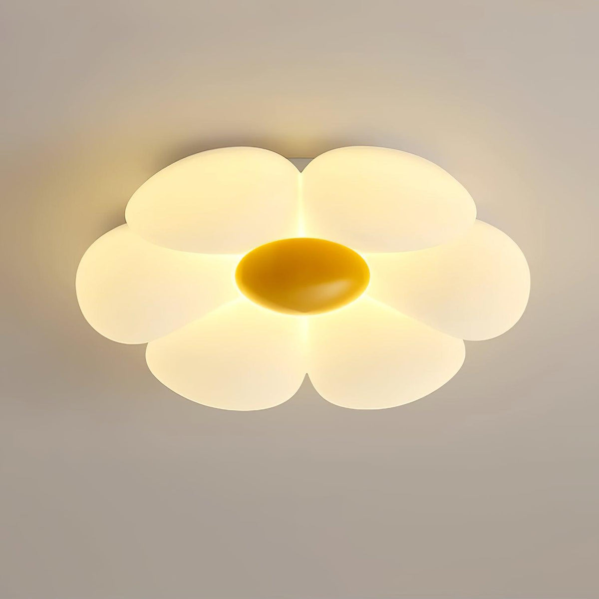 Plafonnier en forme de fleur à six pétales