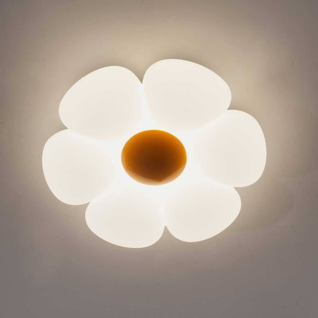 Plafonnier en forme de fleur à six pétales