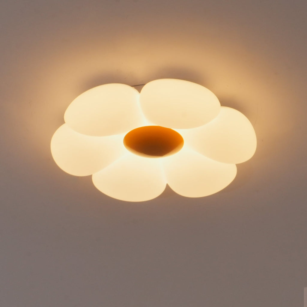Plafonnier en forme de fleur à six pétales