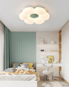 Plafonnier en forme de fleur à six pétales