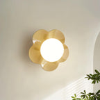 Applique murale en forme de fleur avec lumière en forme de globe