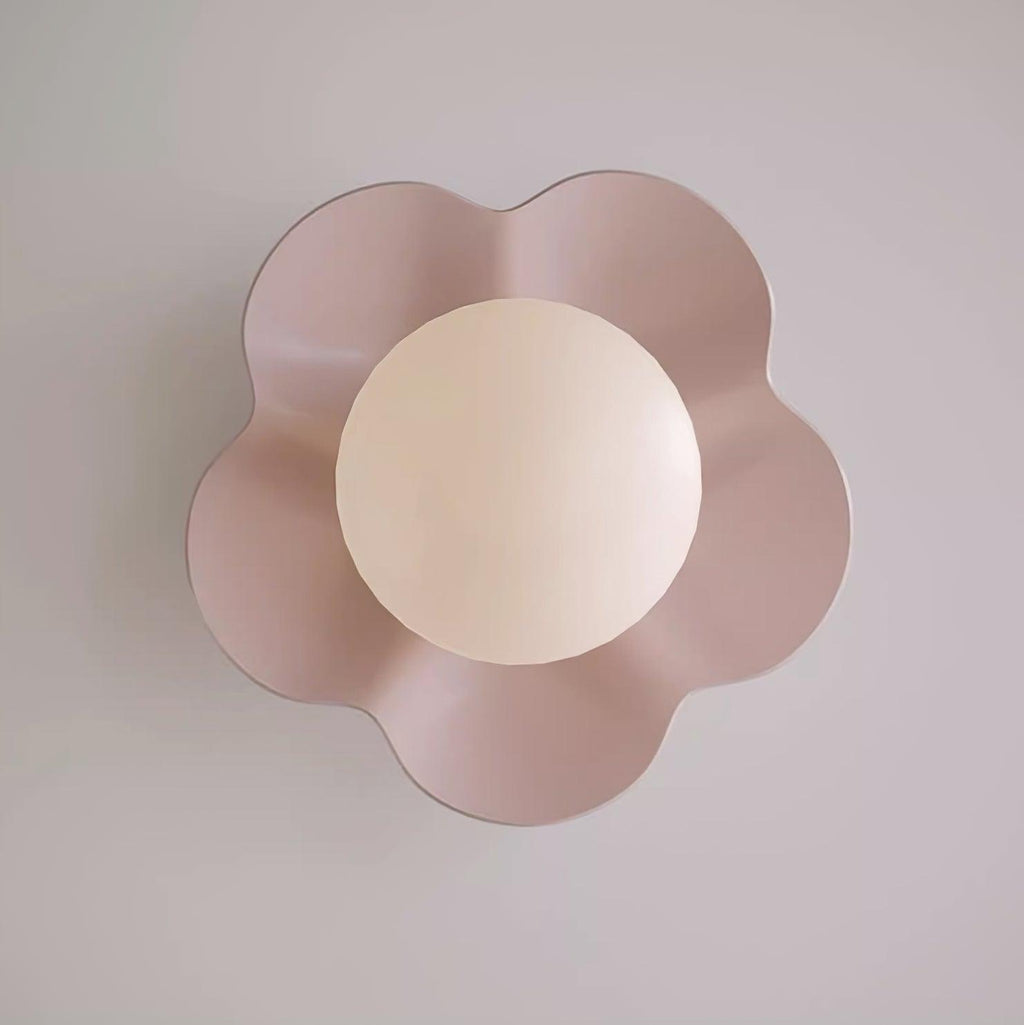 Applique murale en forme de fleur avec lumière en forme de globe
