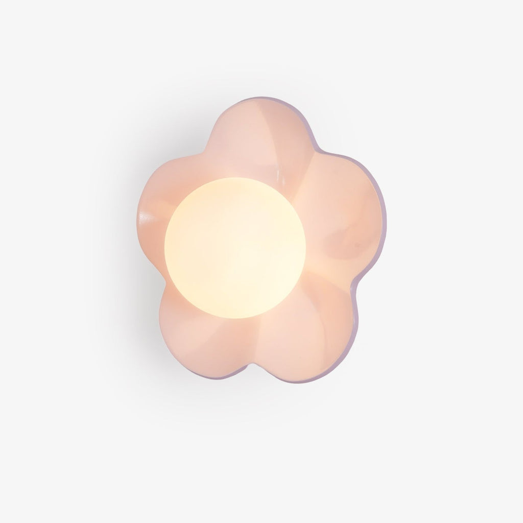 Applique murale en forme de fleur avec lumière en forme de globe