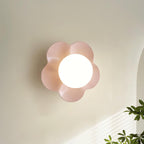 Applique murale en forme de fleur avec lumière en forme de globe