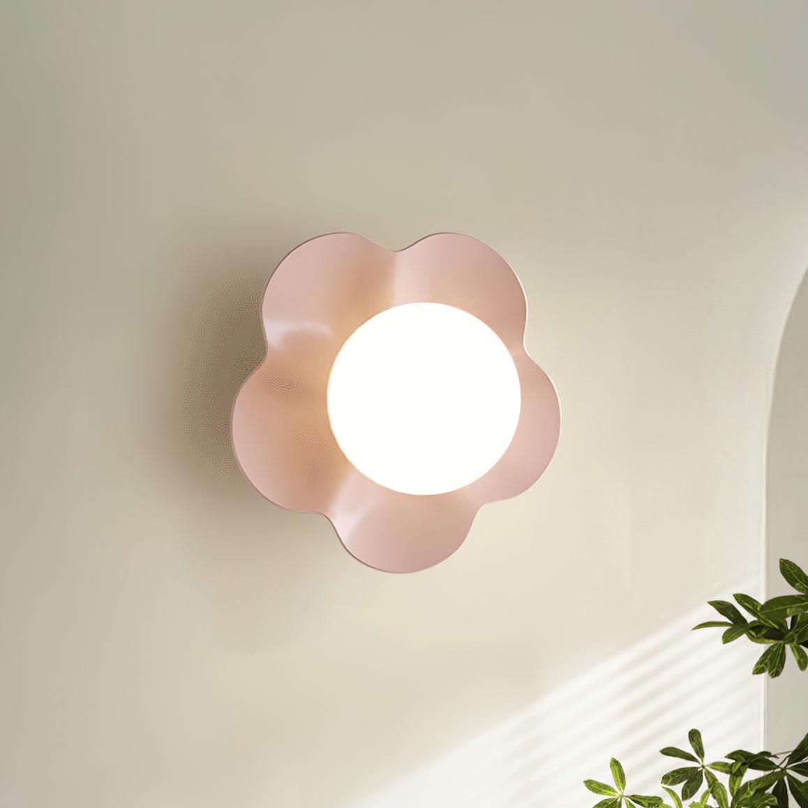 Applique murale en forme de fleur avec lumière en forme de globe