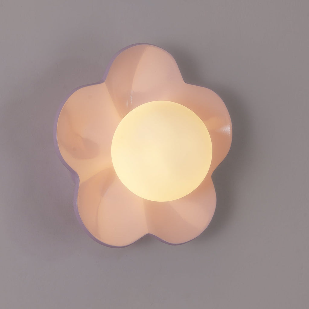 Applique murale en forme de fleur avec lumière en forme de globe
