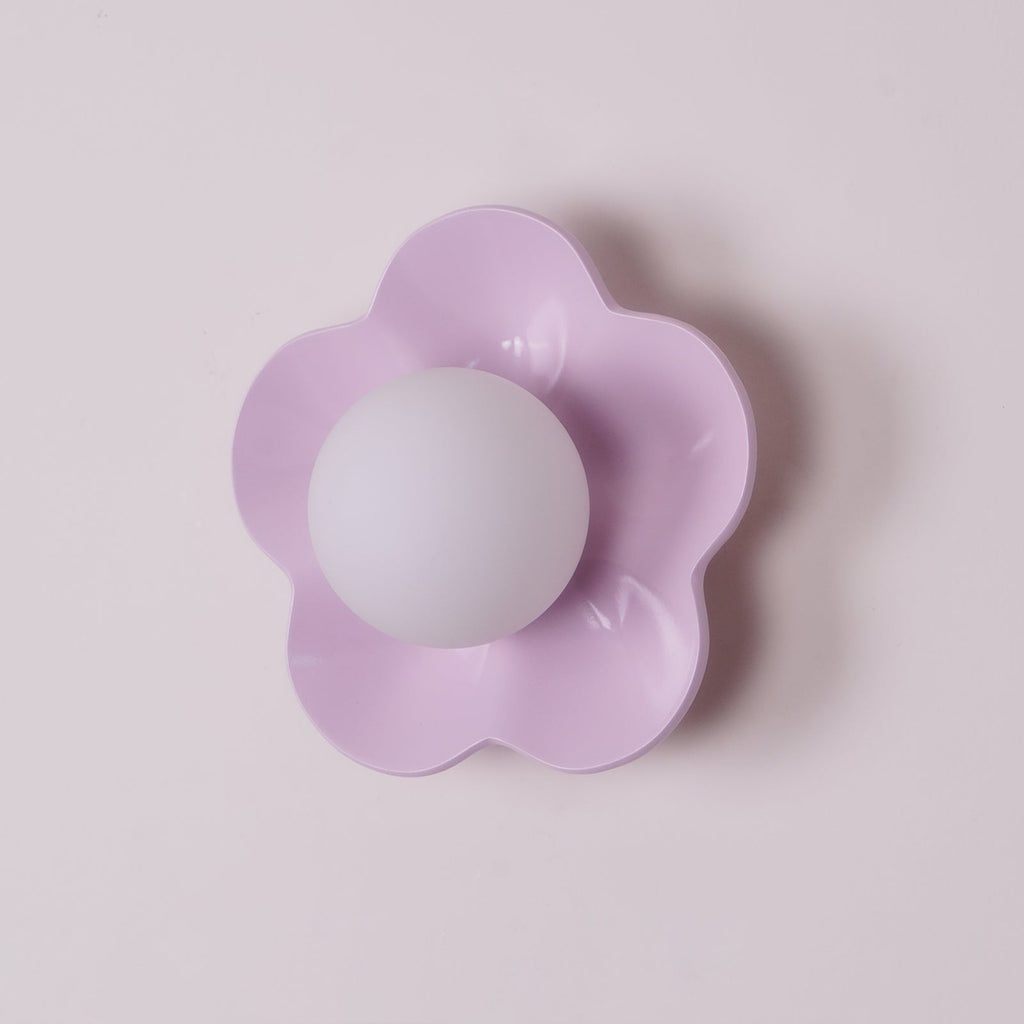 Applique murale en forme de fleur avec lumière en forme de globe