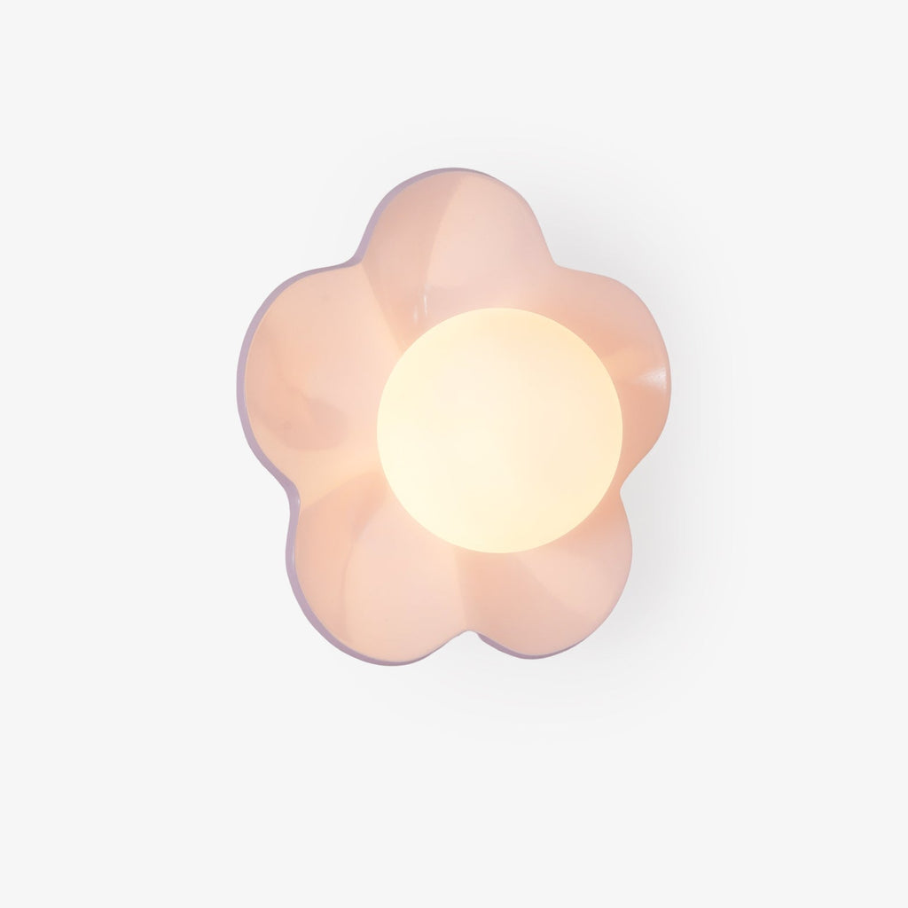 Applique murale en forme de fleur avec lumière en forme de globe