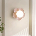 Applique murale en forme de fleur avec lumière en forme de globe