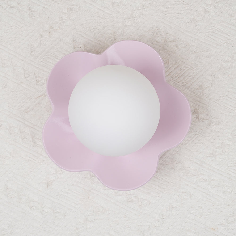 Applique murale en forme de fleur avec lumière en forme de globe
