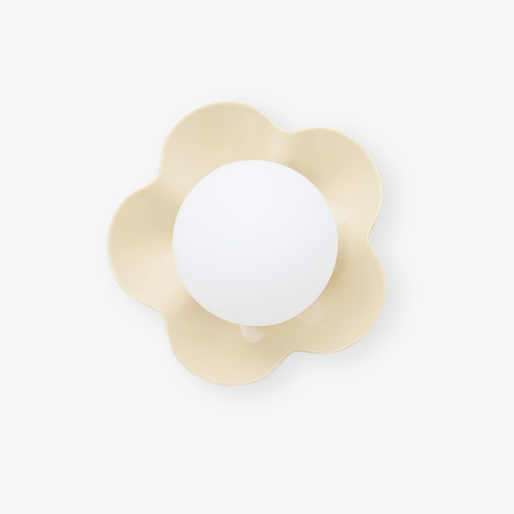 Applique murale en forme de fleur avec lumière en forme de globe