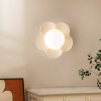 Applique murale en forme de fleur avec lumière en forme de globe