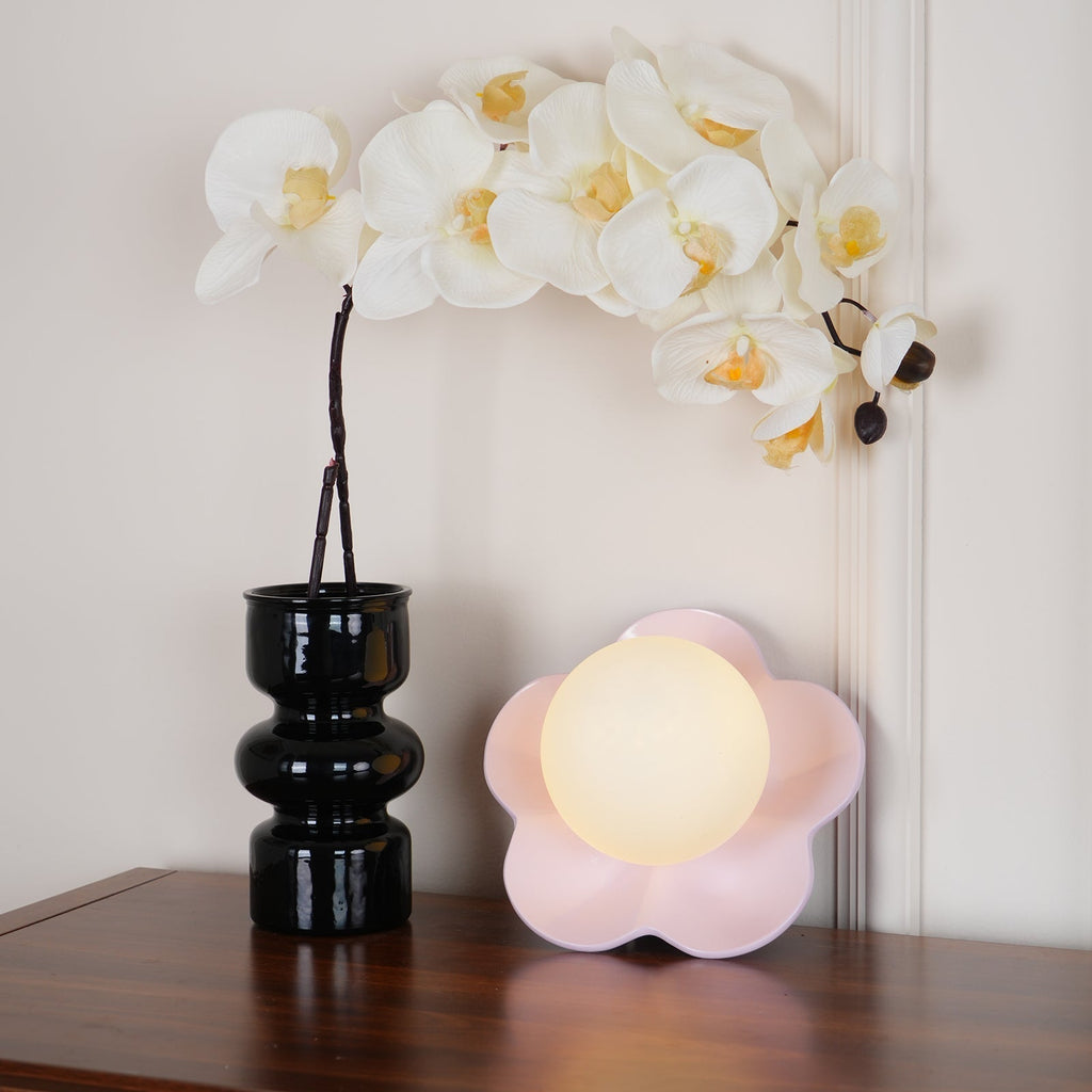 Applique murale en forme de fleur avec lumière en forme de globe