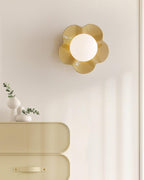 Applique murale en forme de fleur avec lumière en forme de globe