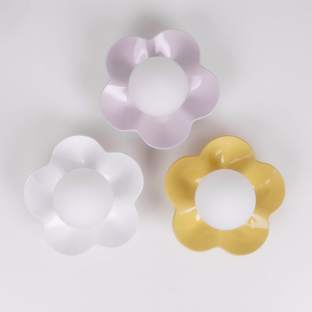 Applique murale en forme de fleur avec lumière en forme de globe