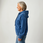 Veste zippée à capuche en velours côtelé pour femme