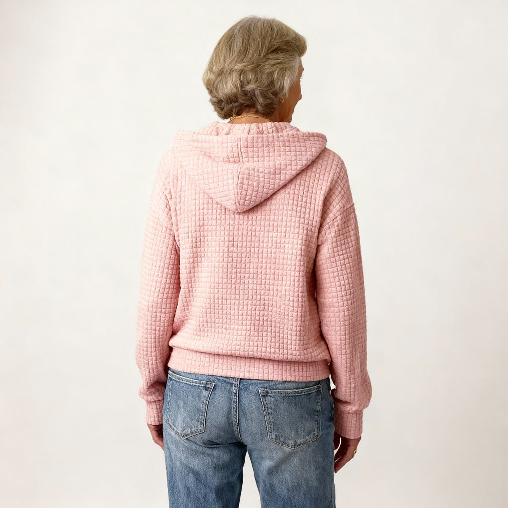 Veste zippée à capuche texturée pour femme