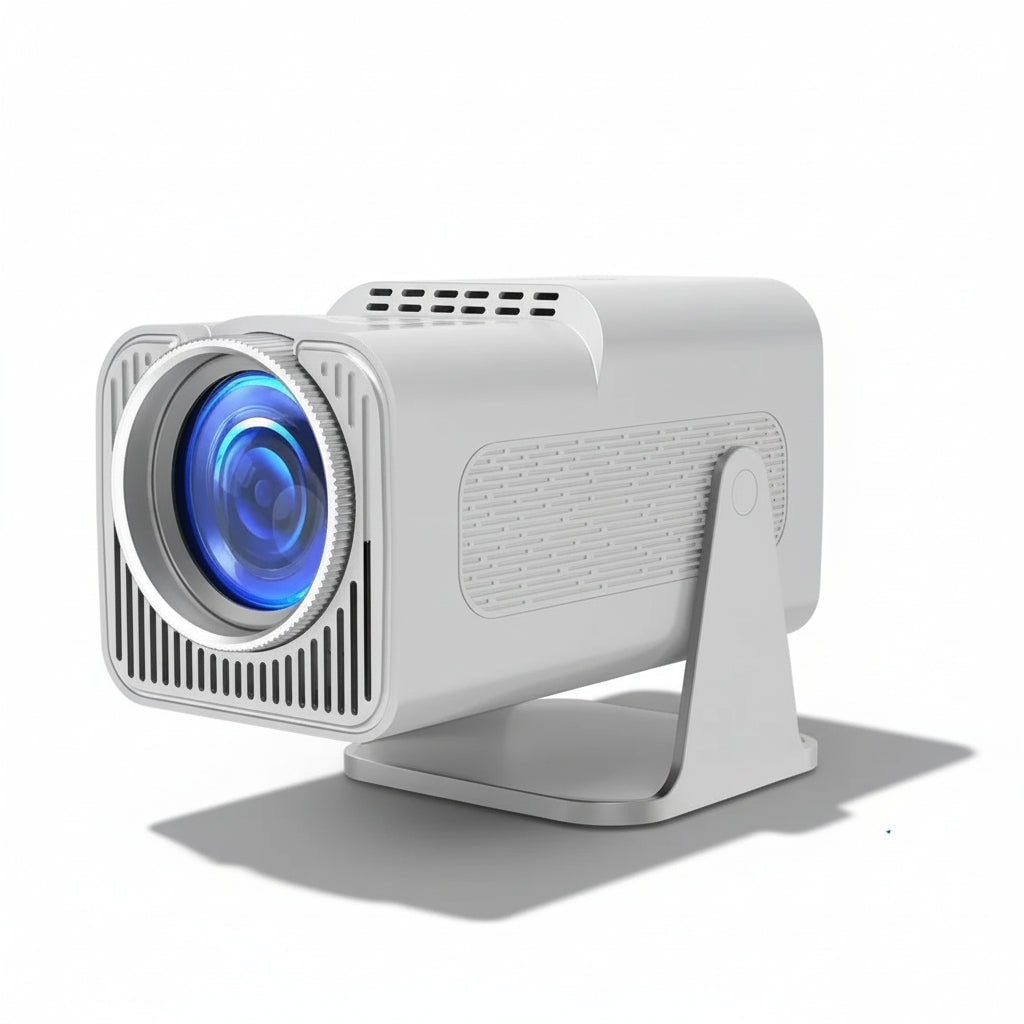 Full-HD-Mini-Projektor mit kabelloser Verbindung und drehbarem Standfuß