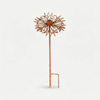 Havepind i jern med rustpatina og blomstermotiv