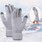 Textured Knit Winter Gloves