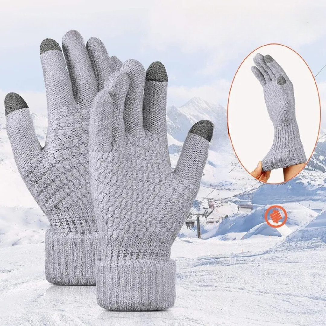 Textured Knit Winter Gloves