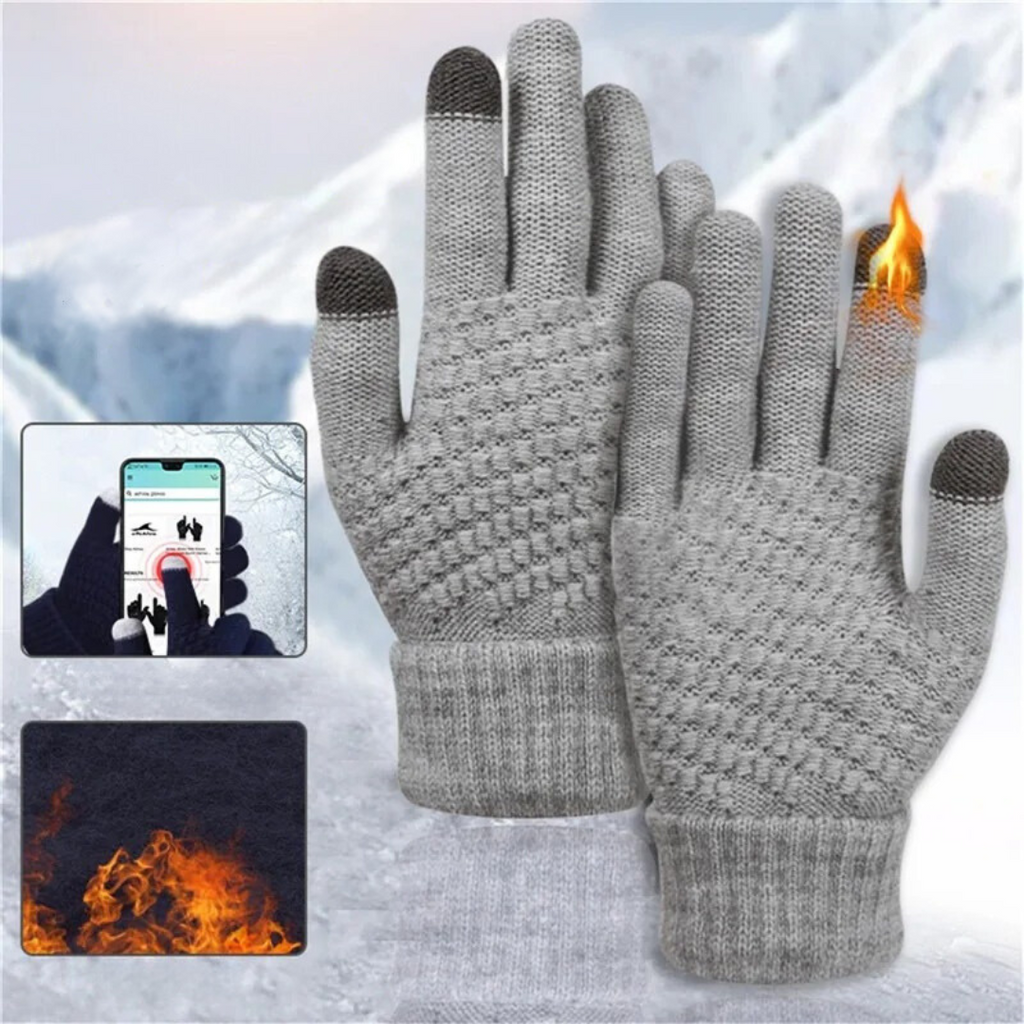Textured Knit Winter Gloves