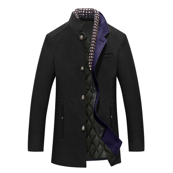 Men’s Stand Collar Long Coat