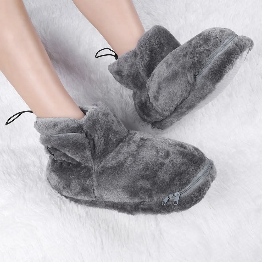 Chaussons bottines d’hiver chauffants en peluche