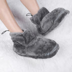 Chaussons bottines d’hiver chauffants en peluche