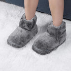 Chaussons bottines d’hiver chauffants en peluche