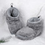 Chaussons bottines d’hiver chauffants en peluche