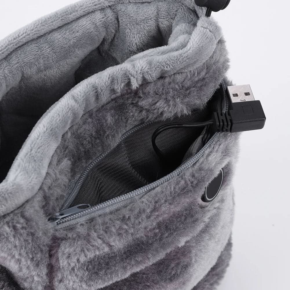Chaussons bottines d’hiver chauffants en peluche