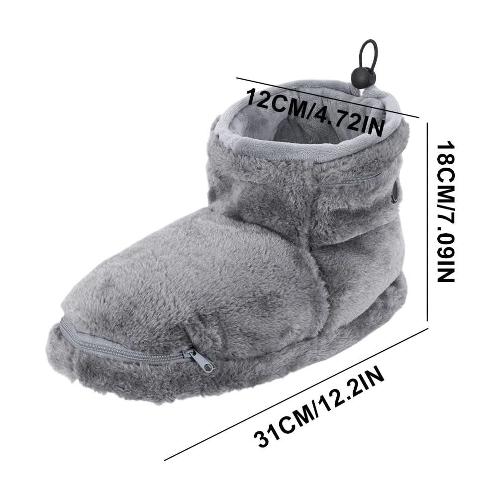 Chaussons bottines d’hiver chauffants en peluche